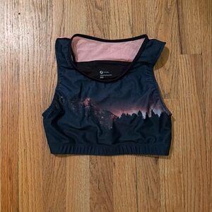 Oiselle Black and Pink Sports Bra